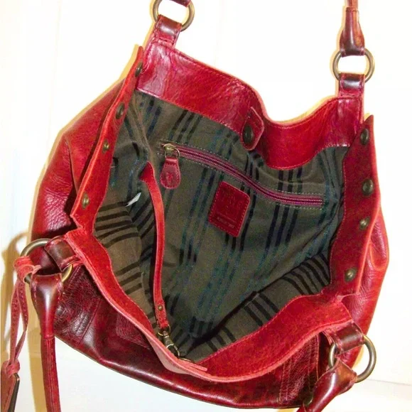 Frye Red Leather Tote Bag - Picture 8 of 12